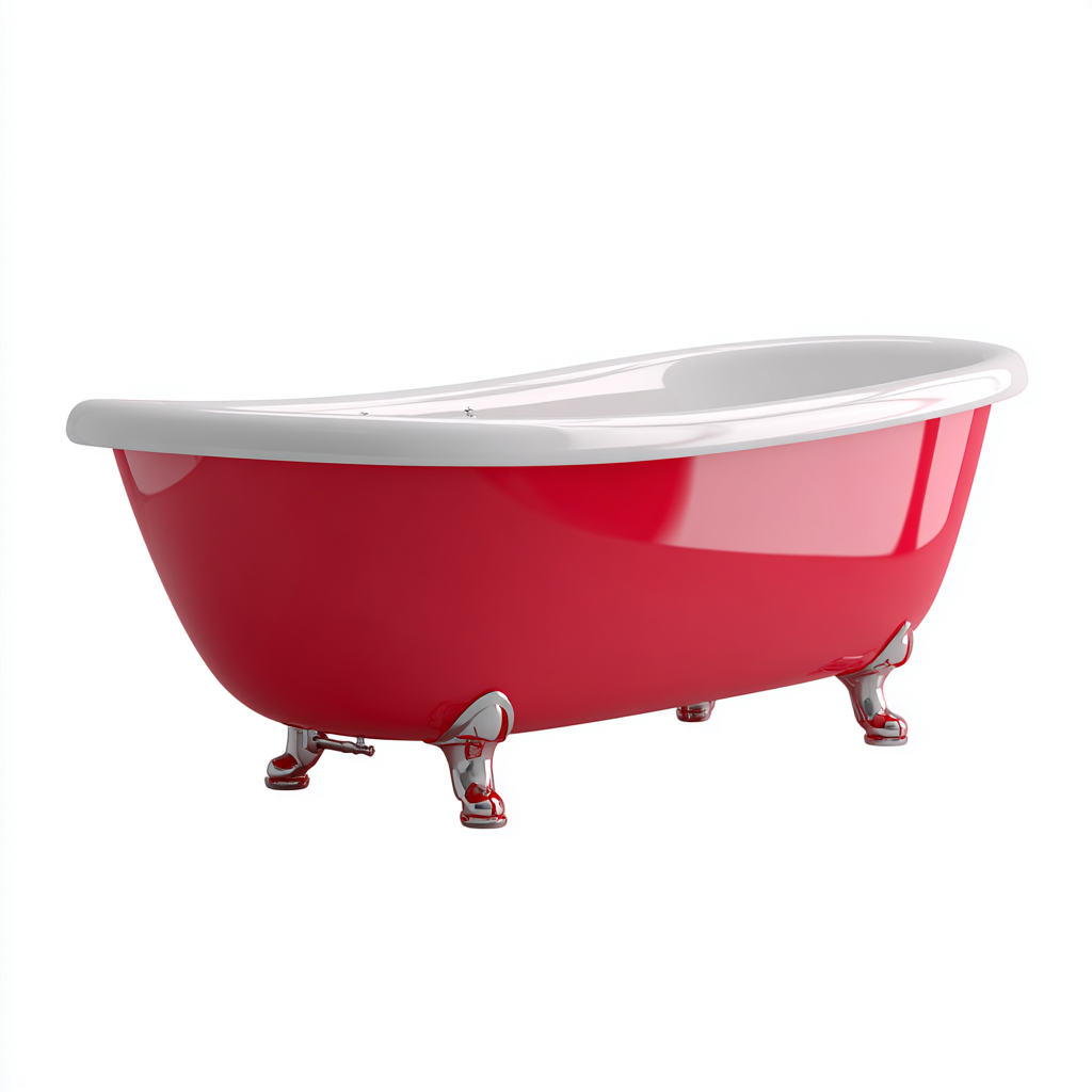 Baignoire 150x70x75 cm - rouge-blanc - design classique-Villaoliq