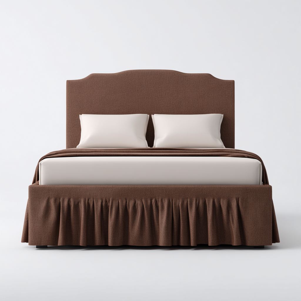 Lit double Tissu 200x160x115 cm - Marron - Style classique-Villaoliq