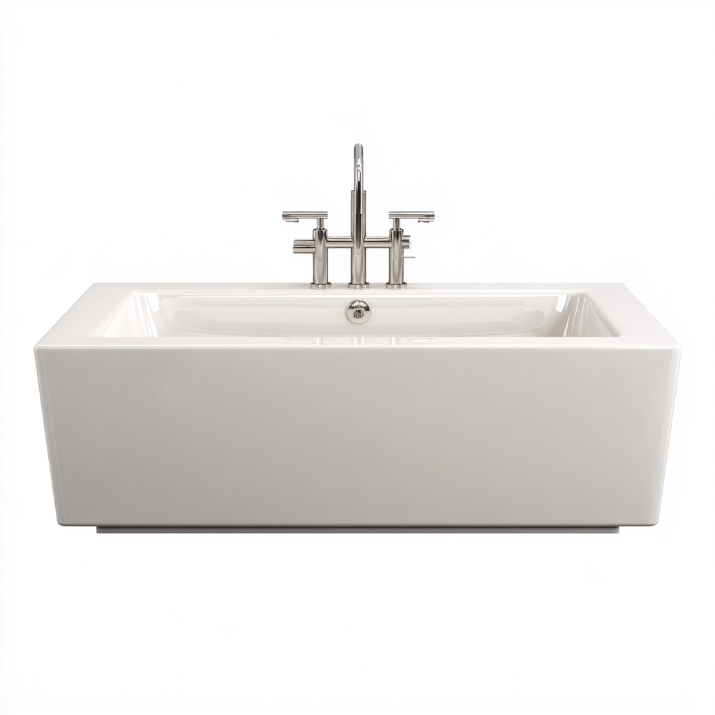 Baignoire en acrylique 170x75x55 cm - blanc - design moderne pour salle de bain-Villaoliq