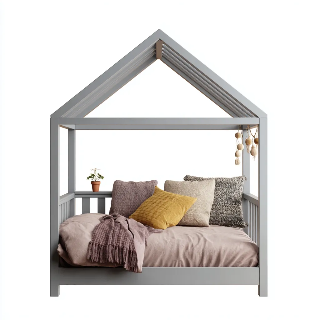 Lit enfant bois 200x100x160 cm - design cabane-Villaoliq