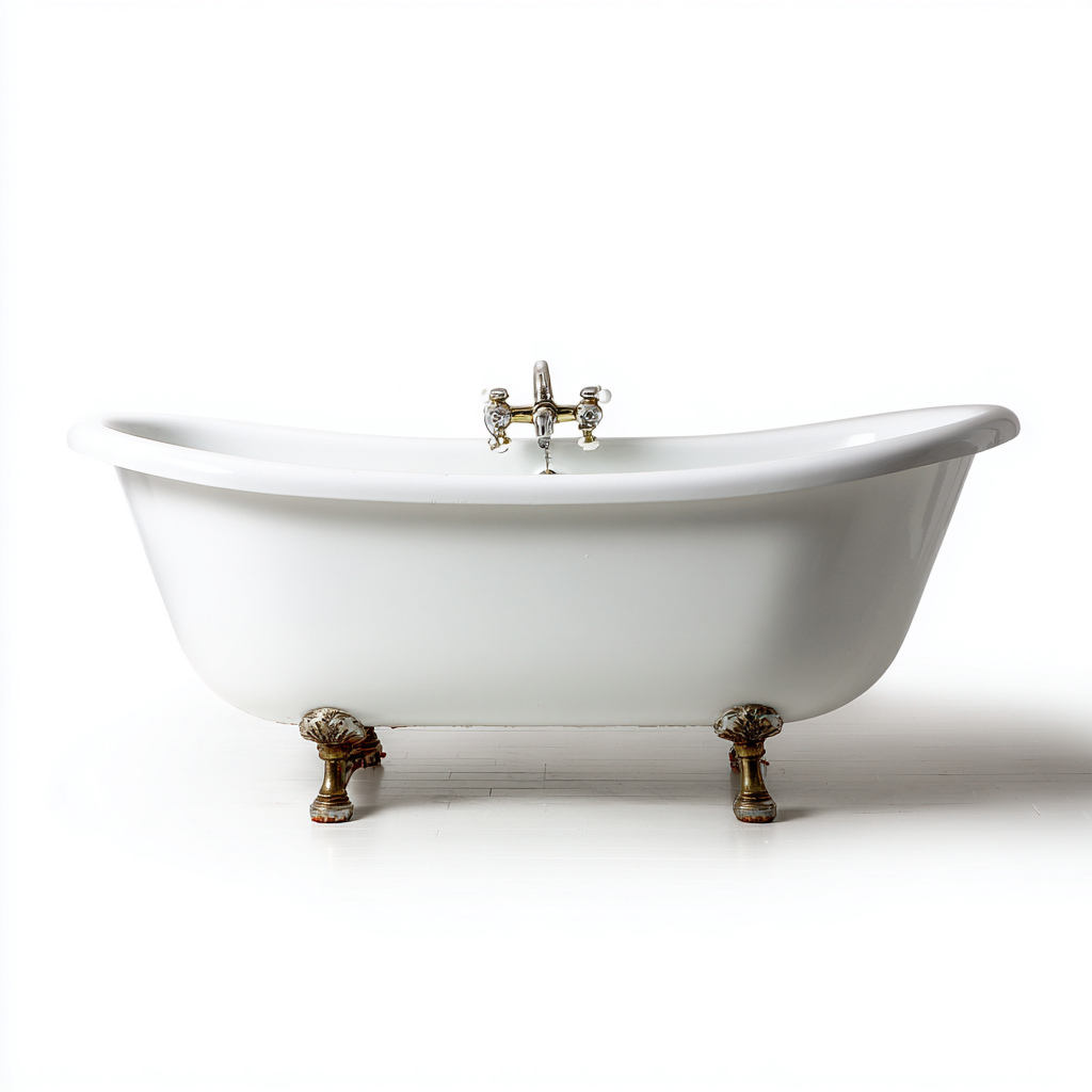 Baignoire 168x72x61 cm - blanc - style rétro-Villaoliq