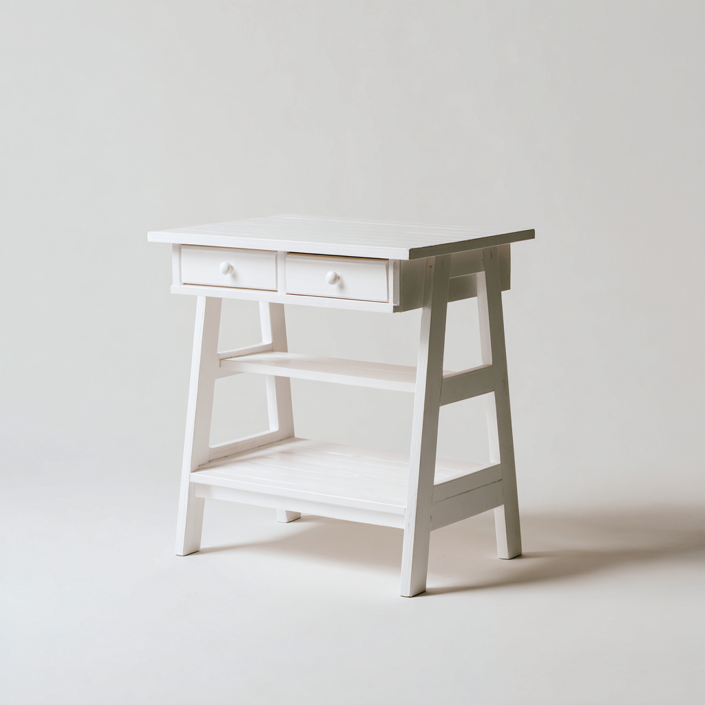 Bureau en bois 60x40x80 cm - blanc - design compact pour espace de travail-Villaoliq