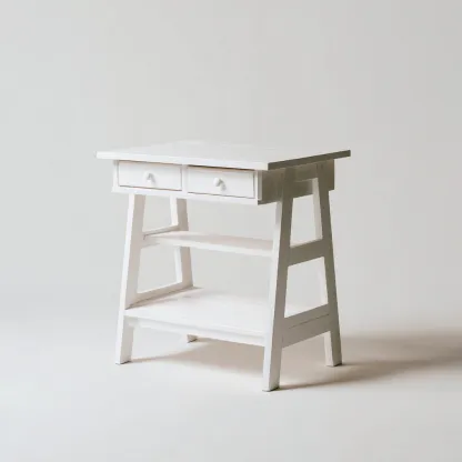 Bureau en bois 60x40x80 cm - blanc - design compact pour espace de travail-Villaoliq