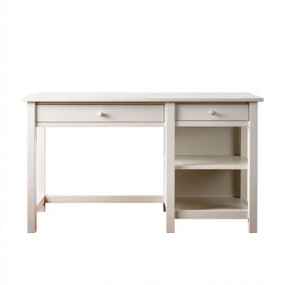 Bureau bois 120x45x75 cm - beige - style moderne pour bureau-Villaoliq