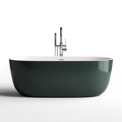 Baignoire Acrylique 165x75x58 cm - Vert-Blanc - Design moderne-Villaoliq
