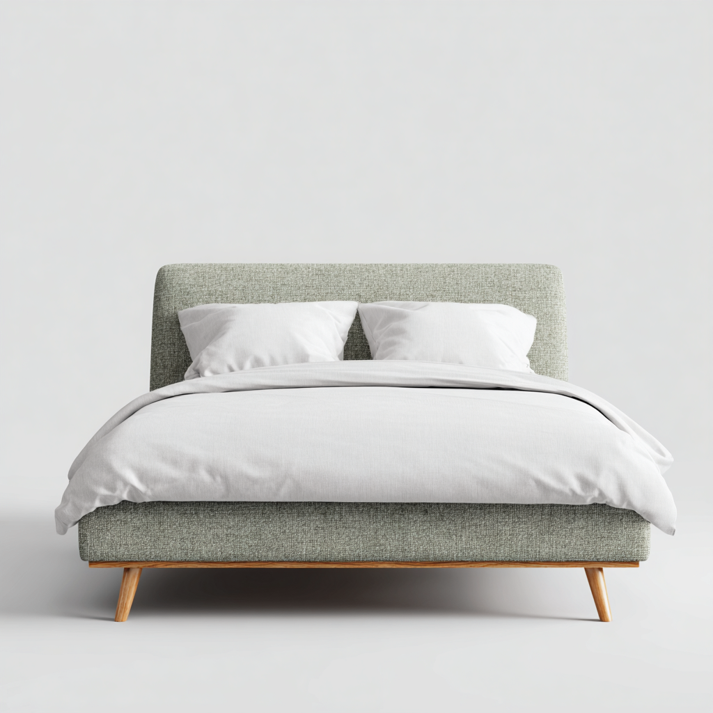 Lit double 205x160x95 cm - vert clair - design moderne-Villaoliq