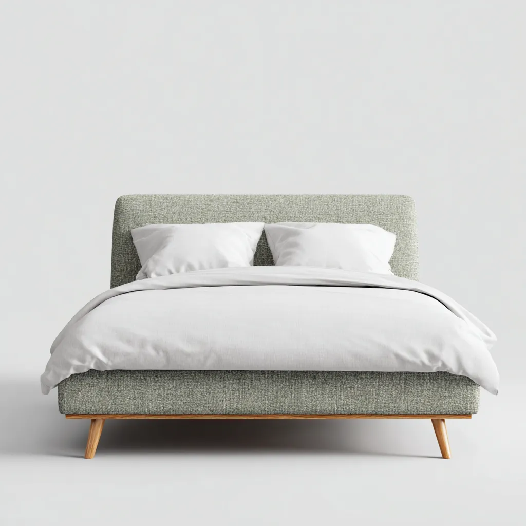 Lit double 205x160x95 cm - vert clair - design moderne-Villaoliq