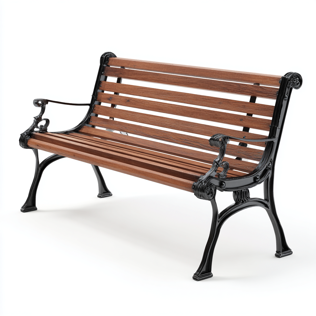 Banc de jardin métal-bois 128x62x88 cm - style classique-Villaoliq