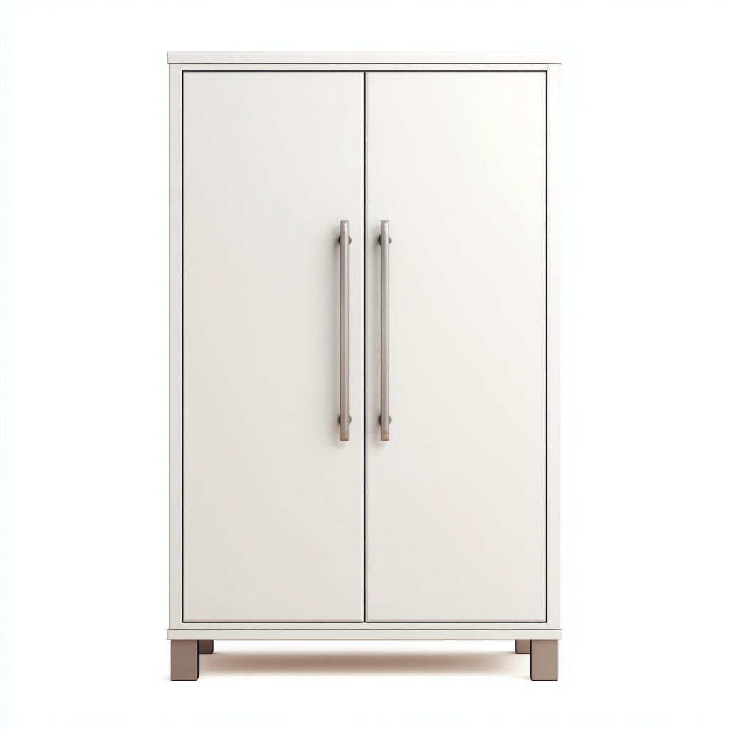 Armoire Bois 75x40x110 cm - Blanc - Style moderne-Villaoliq