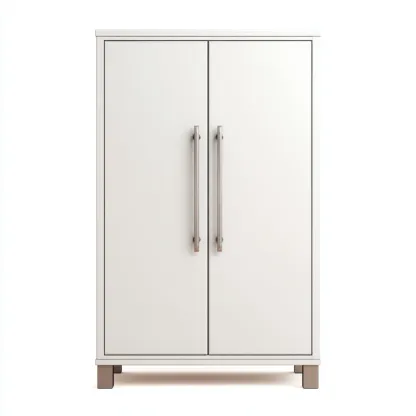 Armoire Bois 75x40x110 cm - Blanc - Style moderne-Villaoliq