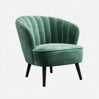 Fauteuil velours 75x70x80 cm - vert - style moderne-Villaoliq