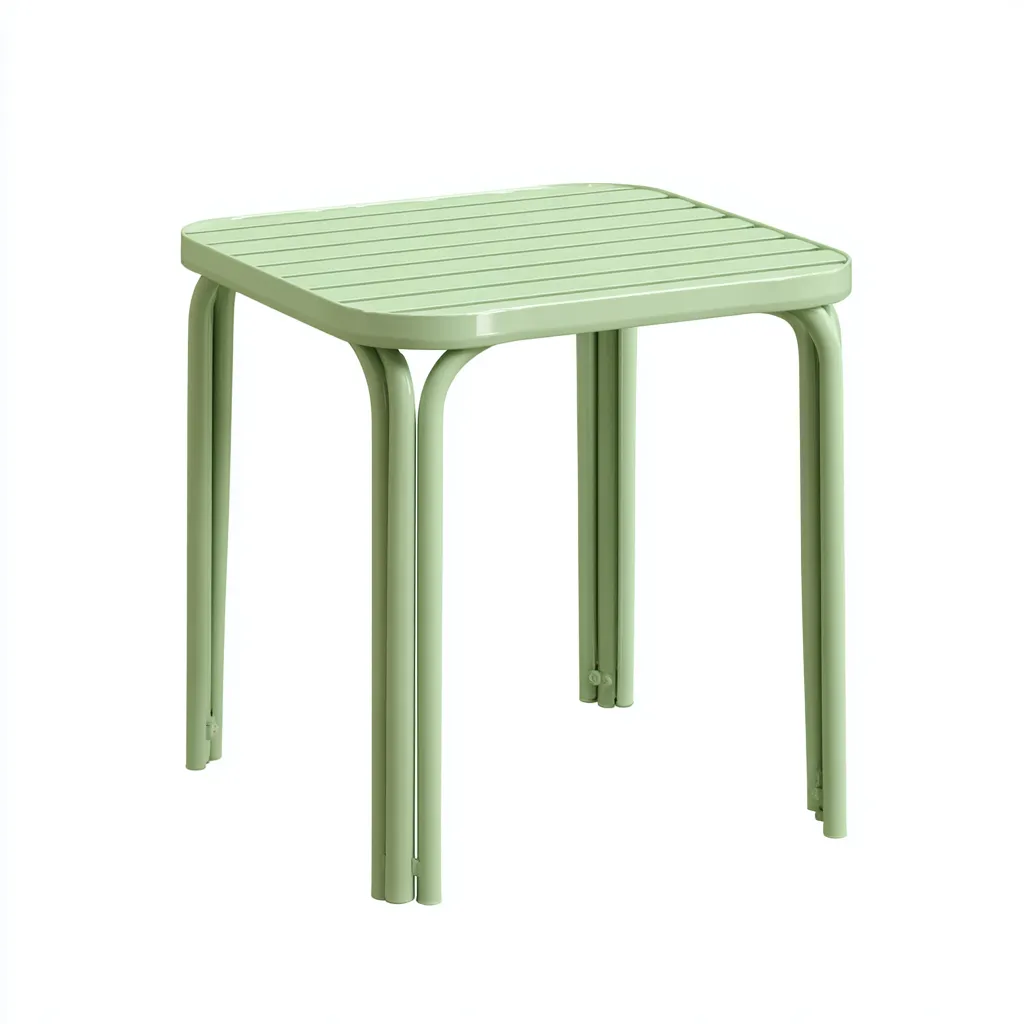 Table de jardin Métal 55x55x70 cm - Vert clair - Style moderne-Villaoliq