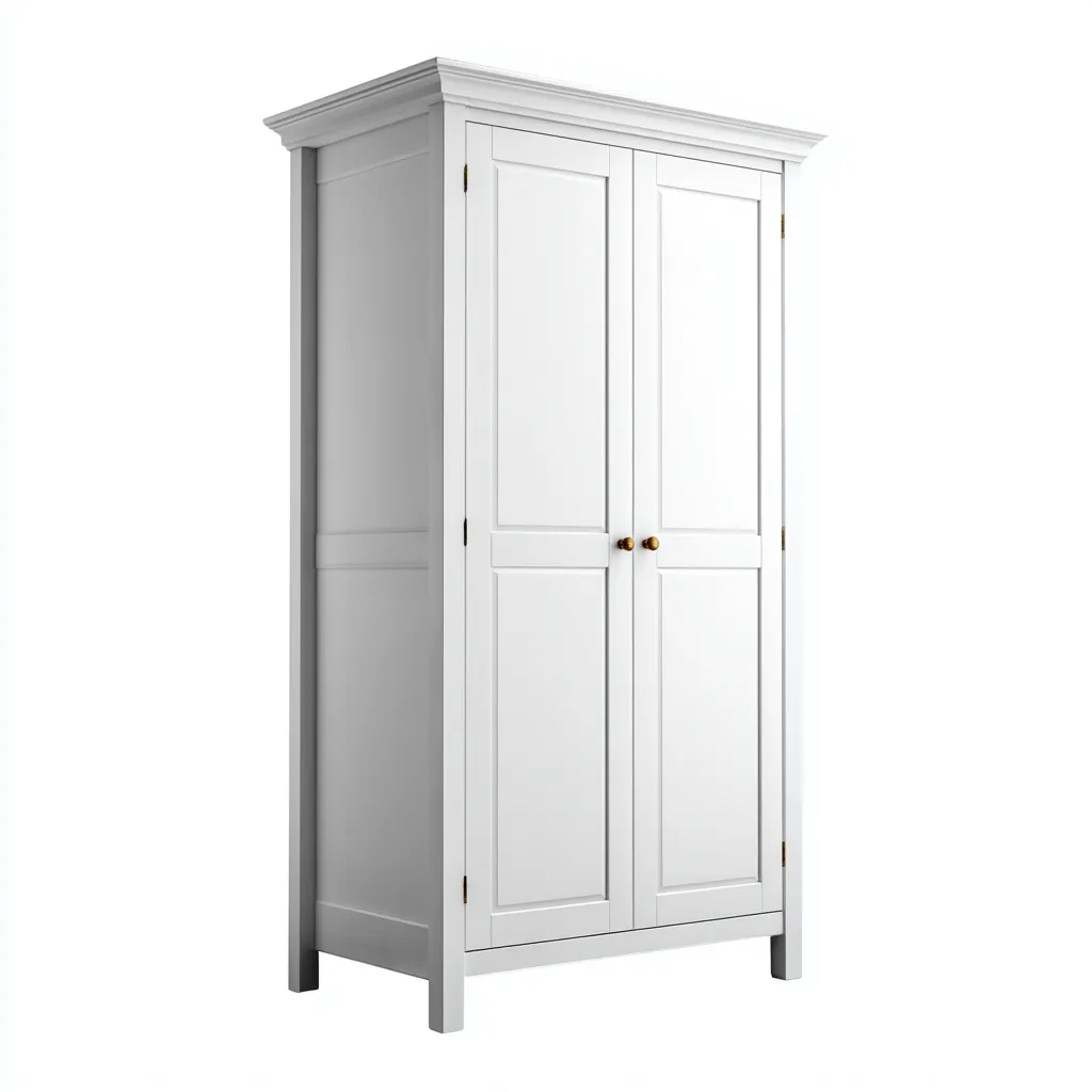 Armoire 90x55x210 cm panneau MDF blanc - adaptée à la chambre - design classique-Villaoliq
