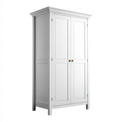Armoire 90x55x210 cm panneau MDF blanc - adaptée à la chambre - design classique-Villaoliq
