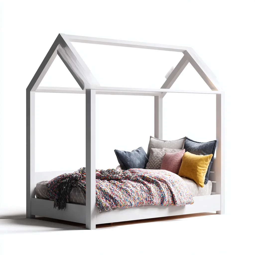 Lit enfant bois 205x110x165 cm - design cabane-Villaoliq