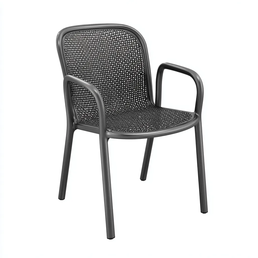 Fauteuil de jardin 55x58x85 cm métal et résine tressée noire - adapté à l'extérieur - design moderne-Villaoliq