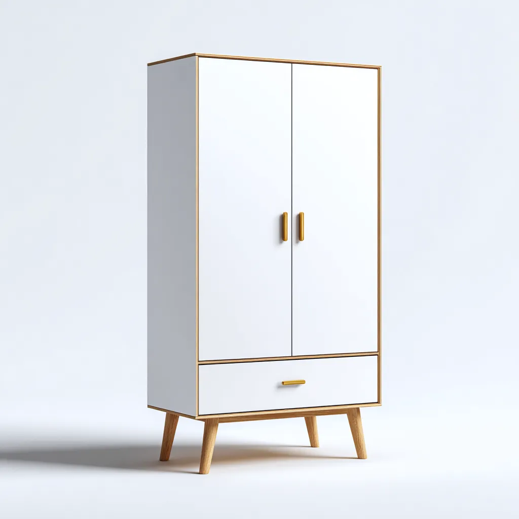 Armoire bois 85x50x175 cm - blanc - design moderne-Villaoliq