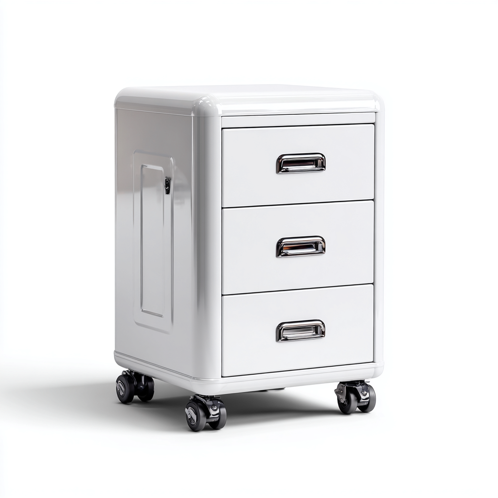 Armoire de bureau 40x45x65 cm - acier - blanc - design mobile-Villaoliq