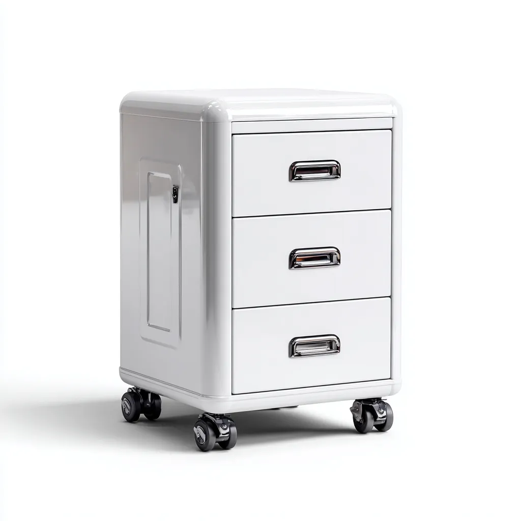 Armoire de bureau 40x45x65 cm - acier - blanc - design mobile-Villaoliq