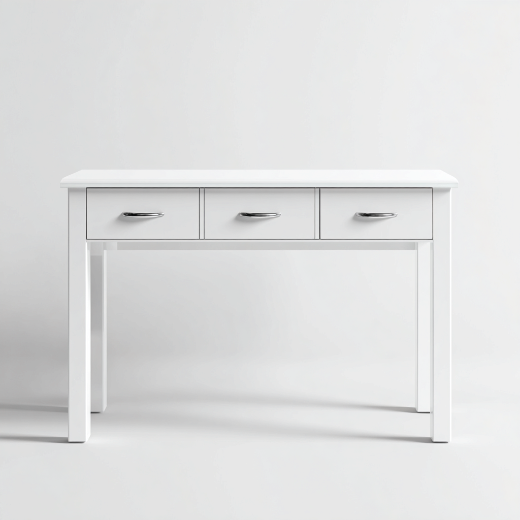 Bureau 110x50x78 cm - blanc - design moderne-Villaoliq