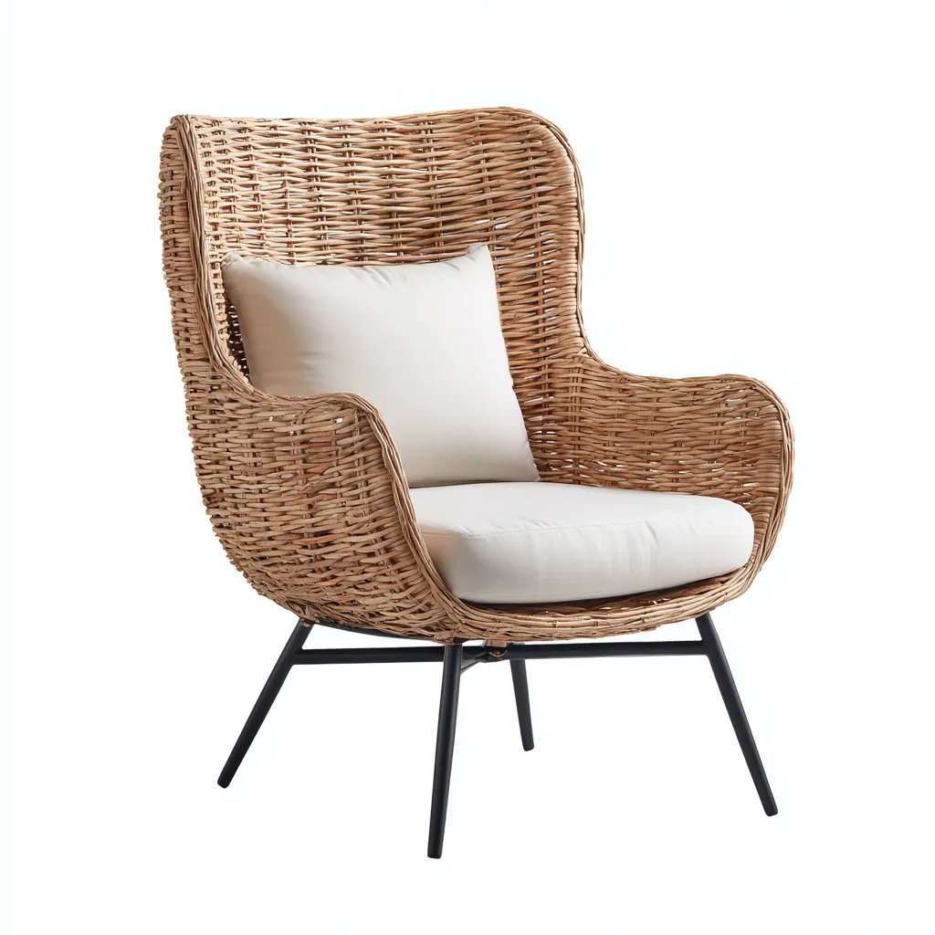Fauteuil de jardin 70x70x100 cm - naturel-blanc - design moderne-Villaoliq