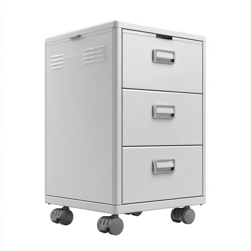 Armoire de bureau Métal 40x45x65 cm - Gris-Argent - Style moderne-Villaoliq