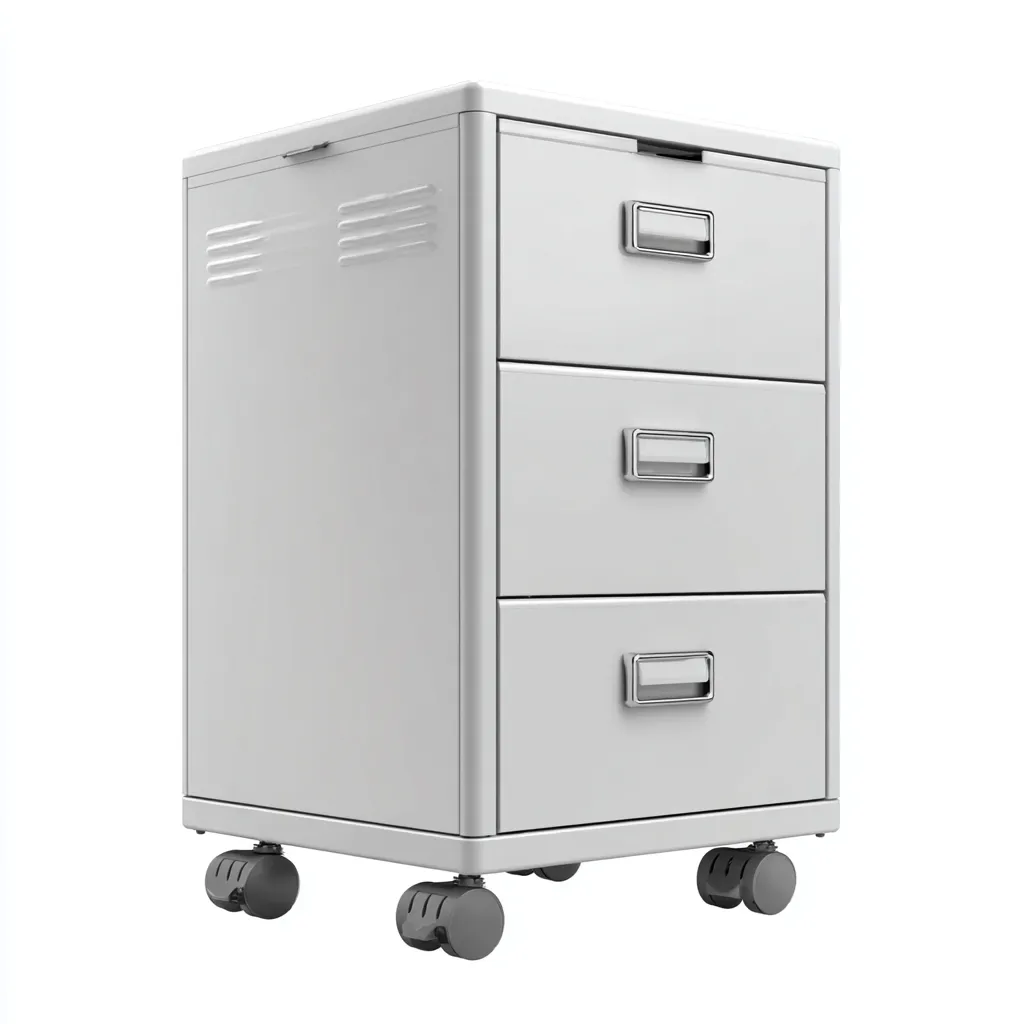 Armoire de bureau Métal 40x45x65 cm - Gris-Argent - Style moderne-Villaoliq