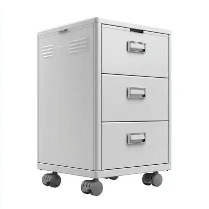 Armoire de bureau Métal 40x45x65 cm - Gris-Argent - Style moderne-Villaoliq