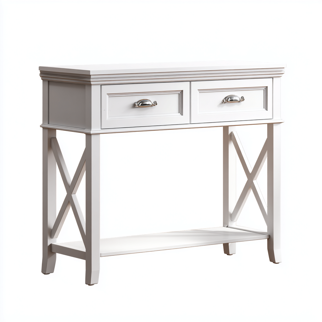 Bureau 90x30x80 cm - blanc - style classique-Villaoliq