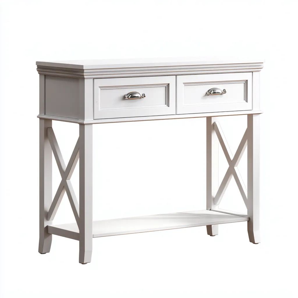 Bureau 90x30x80 cm - blanc - style classique-Villaoliq