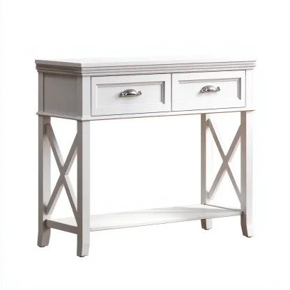 Bureau 90x30x80 cm - blanc - style classique-Villaoliq