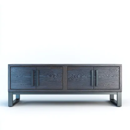 Meuble TV 160x42x50 cm - gris foncé - design moderne-Villaoliq