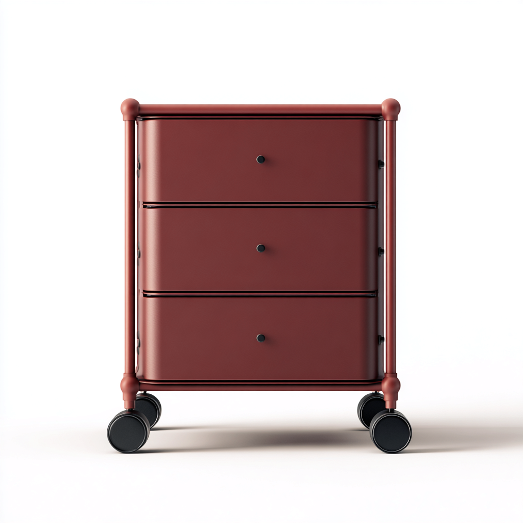 Armoire de bureau 50x40x70 cm - rouge brun - design moderne-Villaoliq