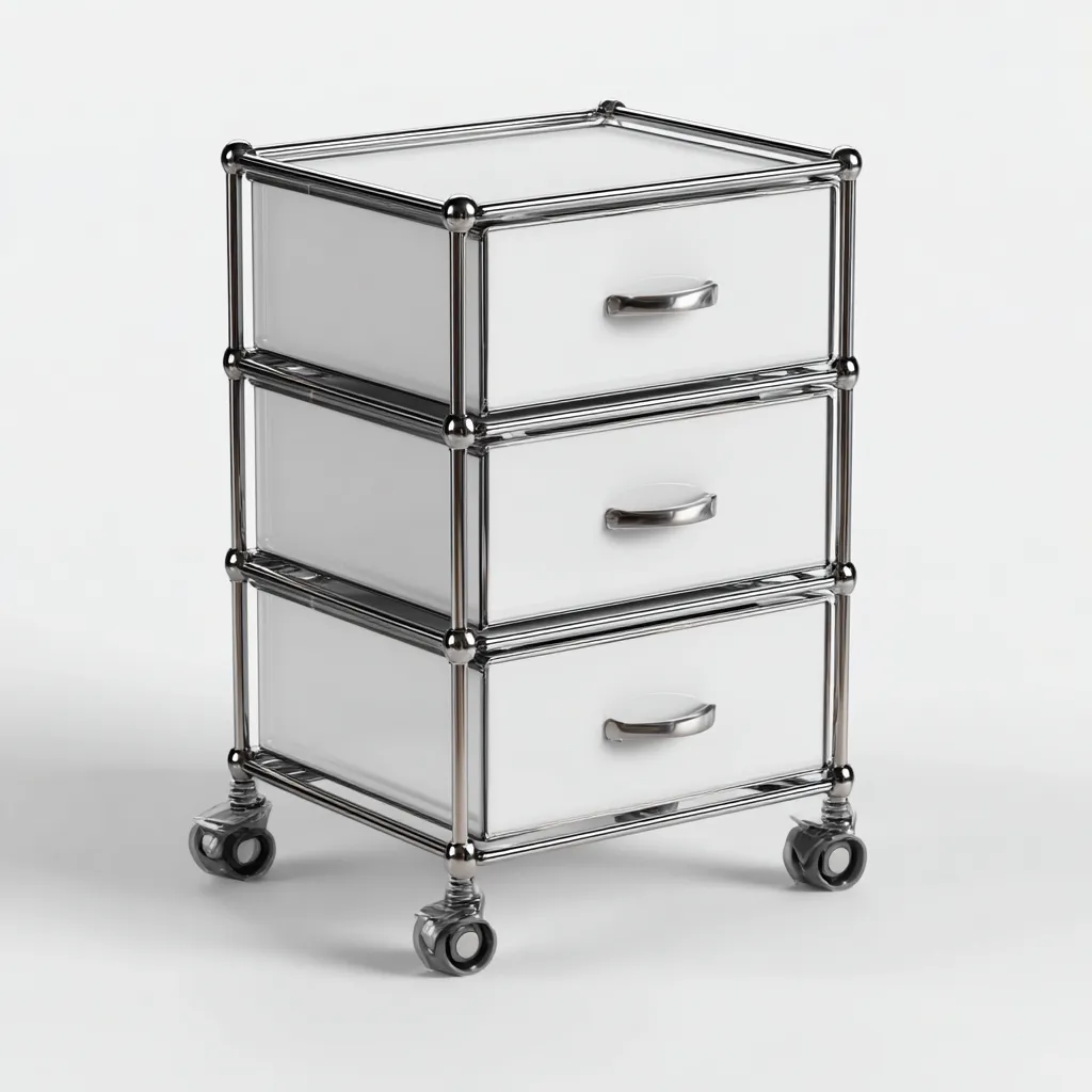 Armoire de bureau métal à roulettes 38x40x72 cm - design mobile-Villaoliq