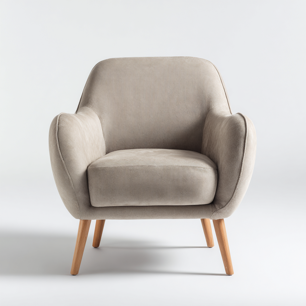 Fauteuil tissu 70x75x85 cm - beige - design moderne-Villaoliq