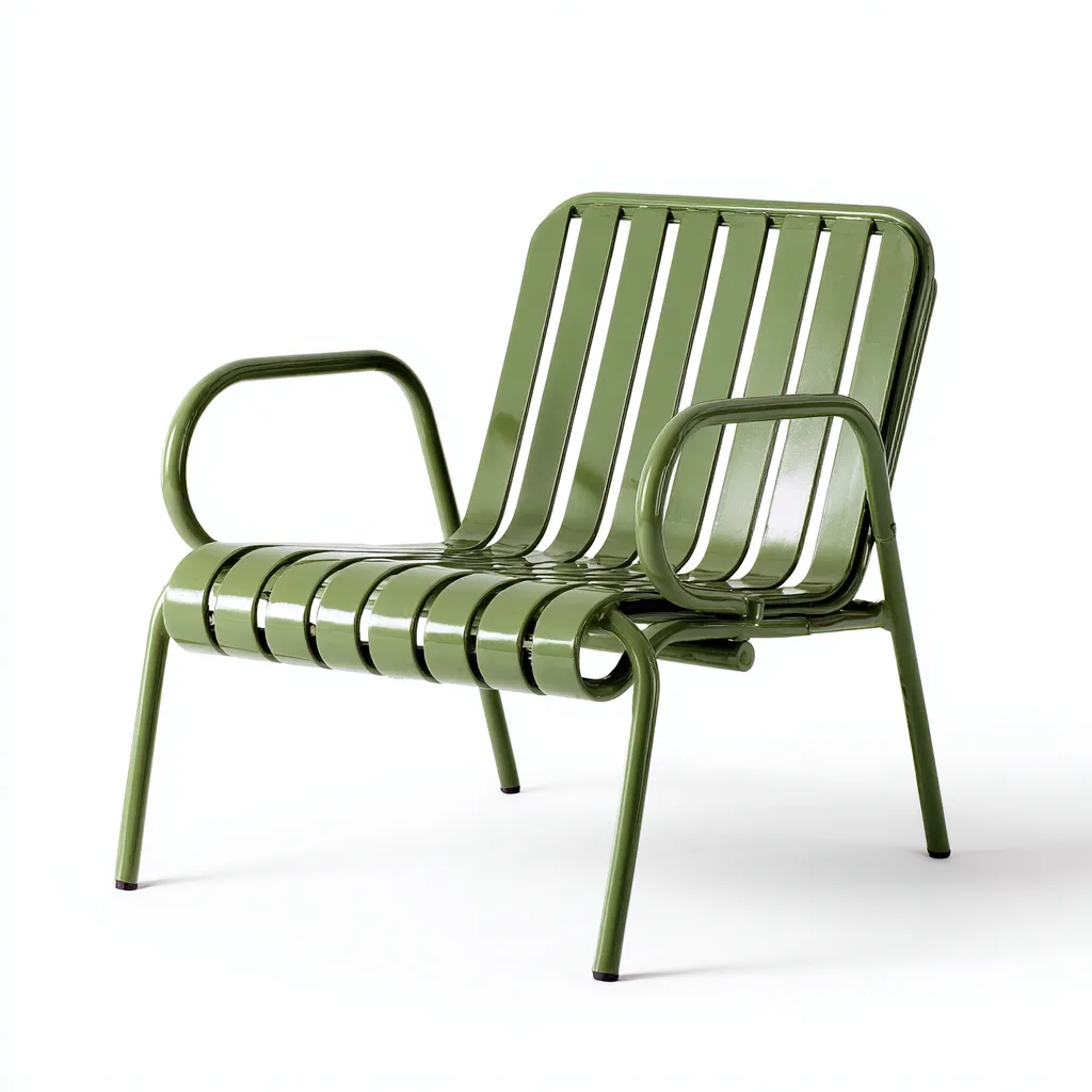 Fauteuil de jardin 60x65x80 cm métal vert - adapté à l'extérieur - design moderne-Villaoliq
