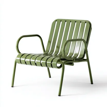 Fauteuil de jardin 60x65x80 cm métal vert - adapté à l'extérieur - design moderne-Villaoliq