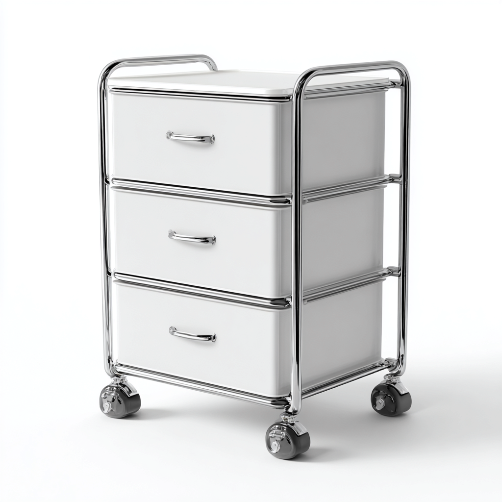 Armoire de bureau métal 45x40x70 cm - blanc - adaptée au bureau - design moderne-Villaoliq