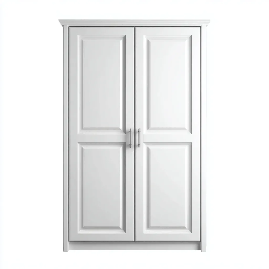 Armoire bois 180x100x55 cm - blanc - design classique adaptée à la chambre-Villaoliq