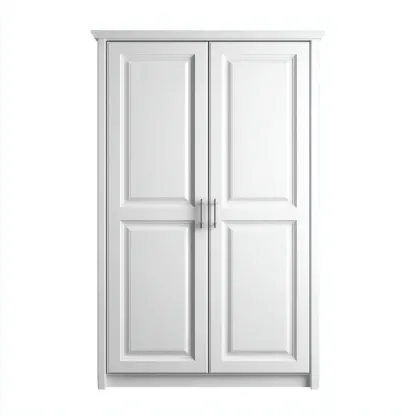 Armoire bois 180x100x55 cm - blanc - design classique adaptée à la chambre-Villaoliq