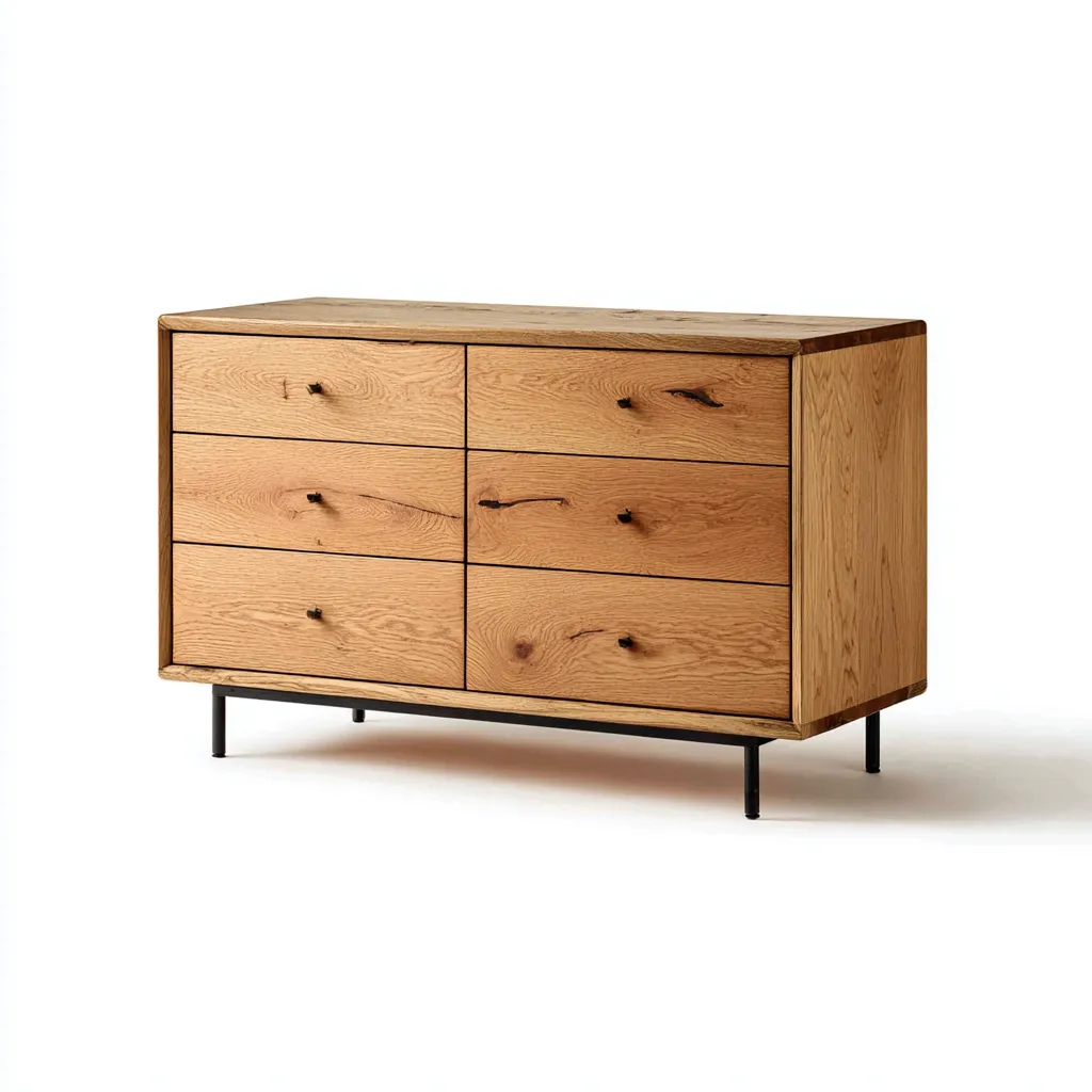 Commode 120x45x80 cm - bois MDF - marron - design moderne-Villaoliq