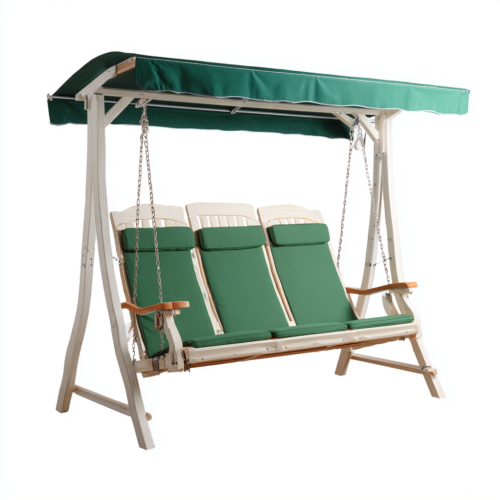 Dondolo de jardin bois-tissu 210x130x180 cm - design moderne-Villaoliq