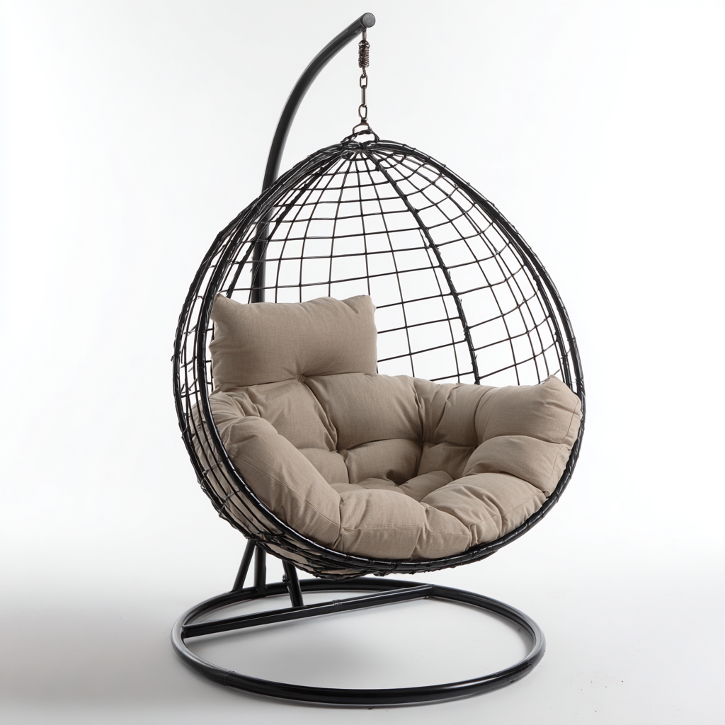 Dondolo de jardin métal-tissu 110x95x195 cm - design suspendu-Villaoliq