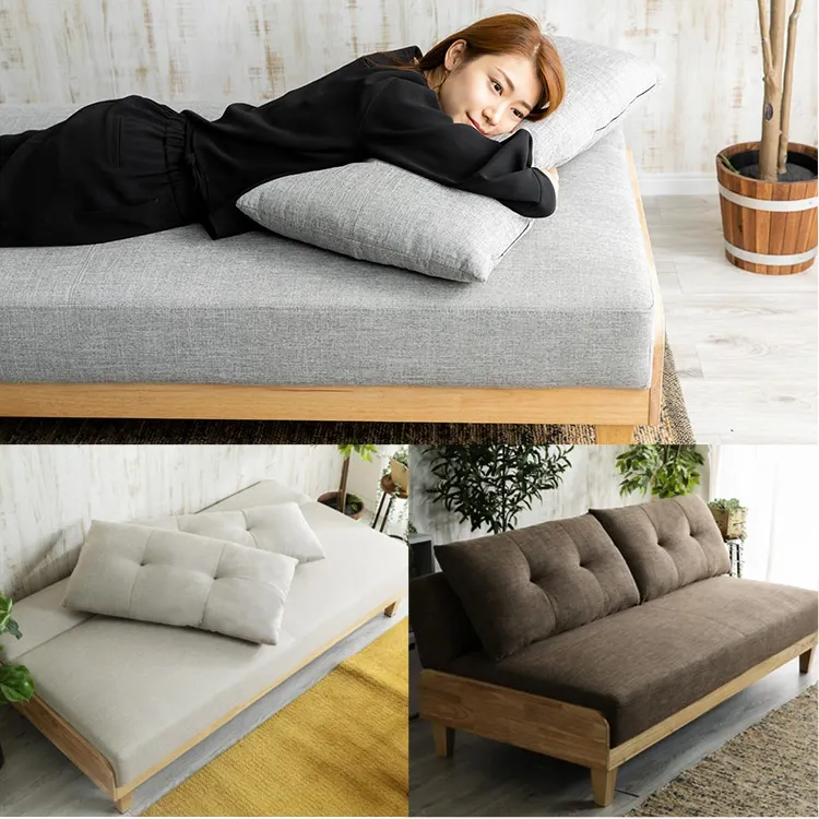 ソファーベッド ソファー 2人掛け 北欧 おしゃれ 3人掛け ソファベッド 脚付き 木製 リクライニング 北欧風ソファベッド 3P かわいい 3人 肘なし ファブリック 2.5人掛け