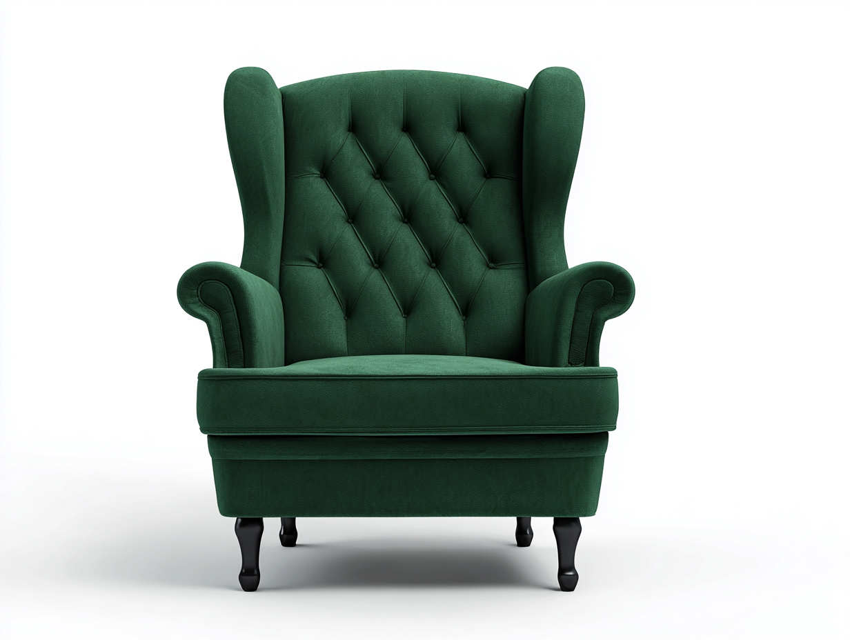 Fauteuil en tissu en tissu capitonné 80x88x105 cm - vert foncé-noir - fauteuil confortable pour salon-Graceix