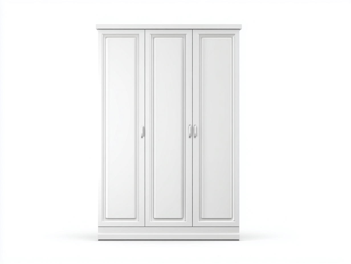 Armoire en bois 135x55x190 cm - blanc - style classique-Graceix