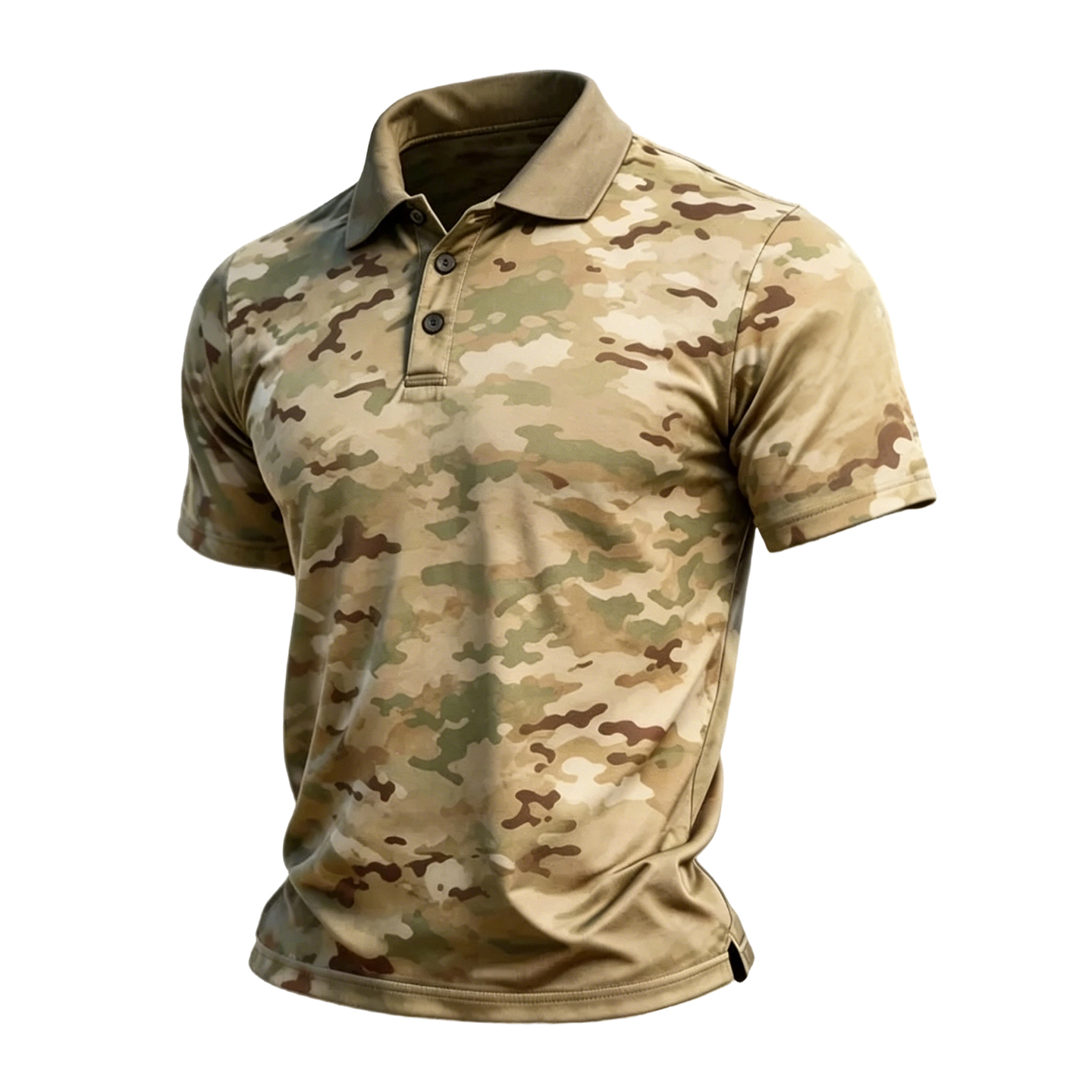 Men's Camo Print Short Sleeve Polo Shirt