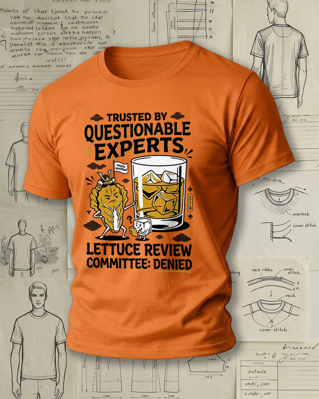 Funny Lettuce Holding Drink Print Street Cool Unisex T-Shirt