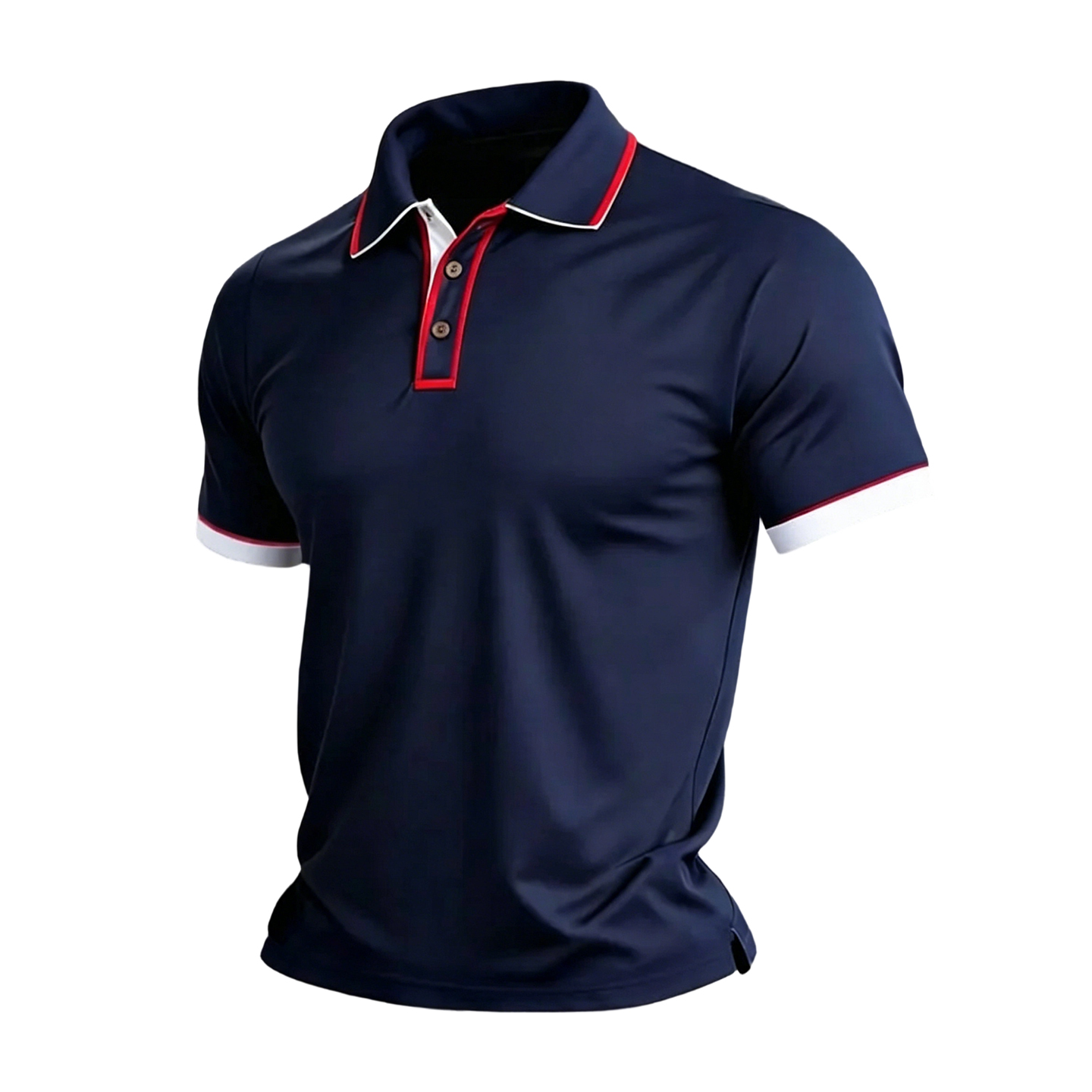 Men's Navy Polo Shirt with Red & White Trim