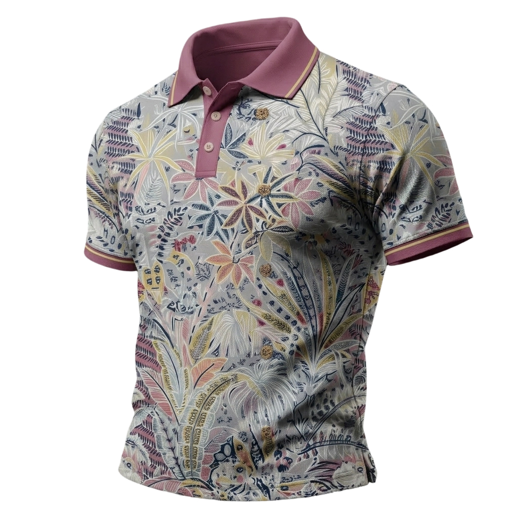 Men’s Tropical Botanical Casual Polo